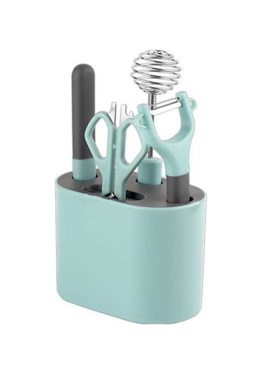 Pazly 5 Adet Paslanmaz Çelik Soyucu Mutfak Gereçleri, Depolama Koltuğu, Dayanıklı Sap, Yumuşak Silikon Çok Renkli