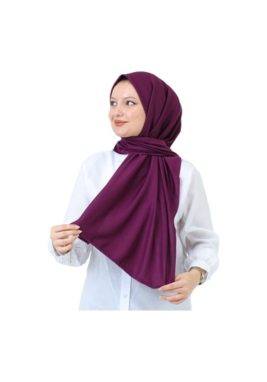 Şal Zarif Başörtüsü Eşarp Tesettür Giyim Uzun Abiyelik Mor