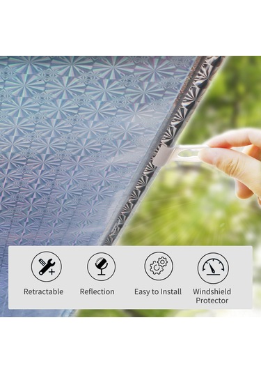 Kosona 40x60cm Otomatik Geri Çekilebilir Pencere Perdeği - Güneş Koruyucu, Isı Yalıtımı, Delik Açmayan Montaj, 3 Süspansiyon Çubuğu İle Y-5214