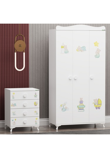 Yıldız 3 Kapaklı Dolap Ve Şifonyer- Ayıcık