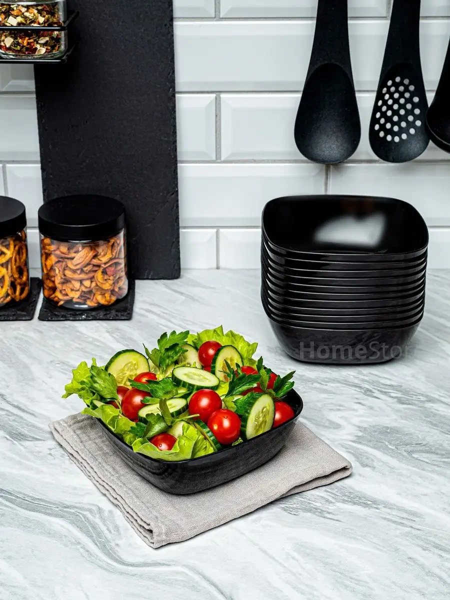 Al' Ternatıva Çorba Tabakları Seti Plastik, 12 Adet 166361660 Siyah