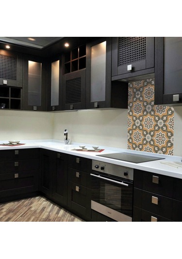 Tink Kendinden Yapışkanlı Yeşil Yıldız Metraj Desenli Pvc Karo Kaplama 20x20 Cm 6'lı Paket