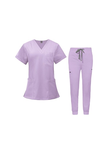 Suntek Kadın Scrubs Setleri V Yaka T Shirt Spa Doktor Xl