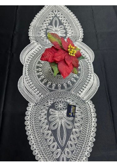 Nivemeshome Beyaz Örme Takım 3 Parça Sunumluk Seti Runner + Supla 2 Adet Beyaz