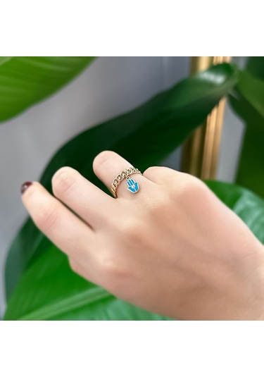 14k Altın Sallantılı Nazarlık Yüzük