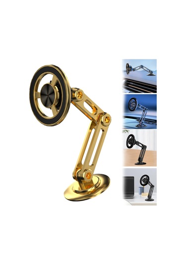 Dianziye Altın Metal Manyetik Araç Telefon Tutucusu - 360 Döner, Sağlam Tutuş, Ev Ofis Uyumlu, Sürtünme Dayanıklı Diğer
