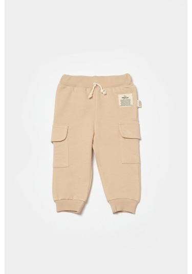BabyCosy Organik Cepli Pantolon Taş