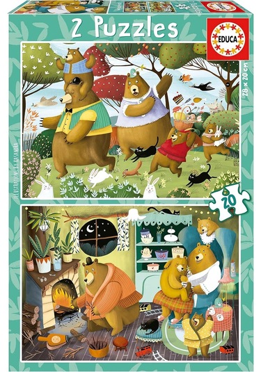 Educa Puzzle - 2x20 Parça Orman Masalları - 3-5 Yaş Kız Ve Erkek Çoduk 1 Adet