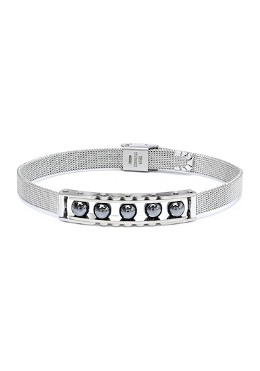 Fm Hematit Taşı Ve Paslanmaz Çelik Bileklik 31832b23d5 Gümüş