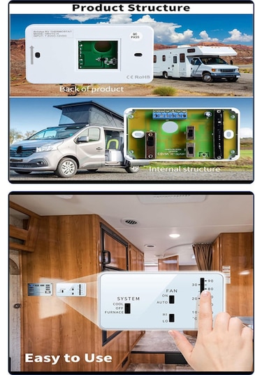 Xindoker Dometic 3106995 .032 İçin Yerine Geçici, 4-32 C Aralığında Ayarlanabilir, Abs Malzeme, Beyaz Renk, Karavan Analog Termostat Kontrol Cihazı