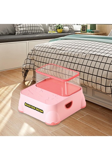 Suntek Magideal Çocuklar Için 2 Basamaklı Tabure İkili Bebekler Pembe