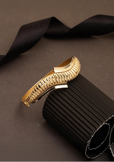 Bilezikci Kıvrımlı Altın Kelepçe Bilezik 14 Ayar