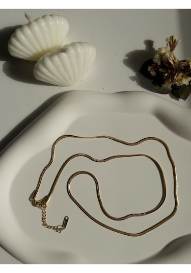 Çelik Uzun Italyan Zincir Kadın Kolye-altın Italian Chain - Gold Sevgiliye Hediye Altın