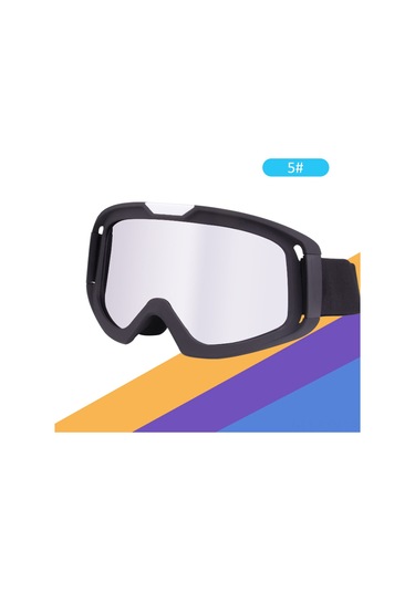 Kosona Offroad Motor Gözlükleri - Tpu Çerçeve Pc Lensli, Toz Ve Rüzgar Koruyucu, Uv Filtreli, 5 Renk Seçeneği Siyah Çerçeve Gümüş Lens