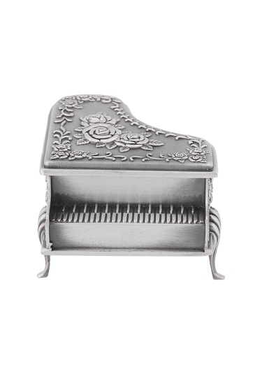 Springsun Gül Oyma Desenli Piyano Şekilli Çinko Alyuminyum Küçük Mühür Kutusu - Zarf, Küpe, Yüzük Saklama Kutusu Diğer