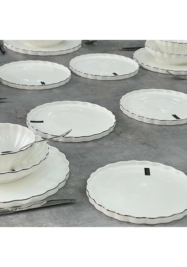 Roy King Twist Silver 24 Parça Porselen Yemek Takımı Hrn018