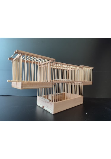 Çotanaklar Kafes Kapanca Tekli Kurmalı Ahşap Kafese Geçmeli 2'li