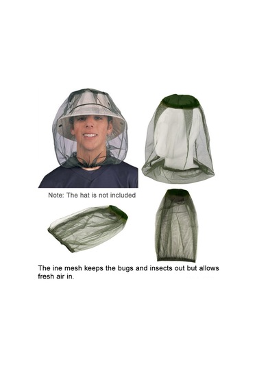 Padalink Askeri Yeşil Nilon İçerikli Dışarıda Kullanım Uygun Mus, Böcek, Sinek Ve Diğer Haşere Koruyucu Turizm Ve Kamp İçin 20g Hafif Ağ Şapka Ordu Yeşili