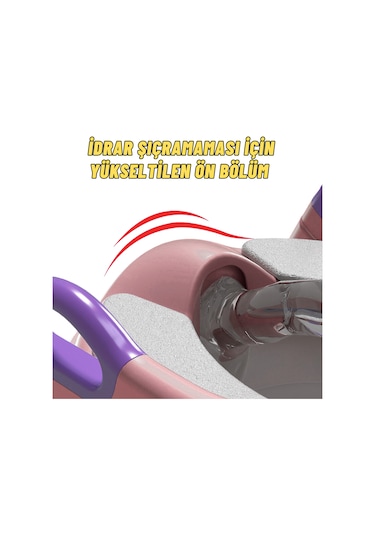 Dekohop Çocuk Merdivenli Klozet Adaptörü Yükseklik Ayarlı Pratik Pembe