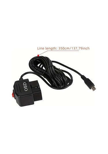 Xuweiwei Usb Mini Interface Obd2 Adaptör 35 Metre Usb C Obd2 Kablosu 24 Saat Kamera Şarj Aleti 12-24v 5v3a