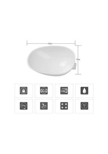 Dancemonkey Dijital Lcd Ekran Kaşık Şeklinde Gıda Ölçüm Aleti 500gr-0.1gr, Küçük Ve Pratik Beyaz