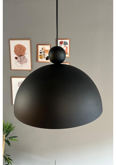 Yimpi Avize Tekli Siyah Boncuk Başlık Sarkıt Salon Kuaför Cafe Dekoratif Aydınlatma Pastane Siyah