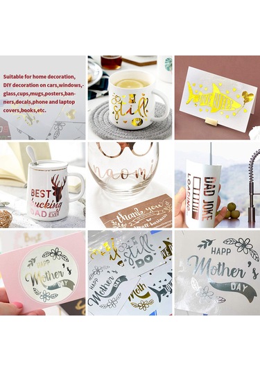 Qingmipy Altın Pvc Vinil Folyo 30x100cm - Kırıcı, Transfer Eliptik - Bardak, Cam, Posteri, Ev Dekorasyonu İçin Dıy El Sanatı Malzemesi Altın