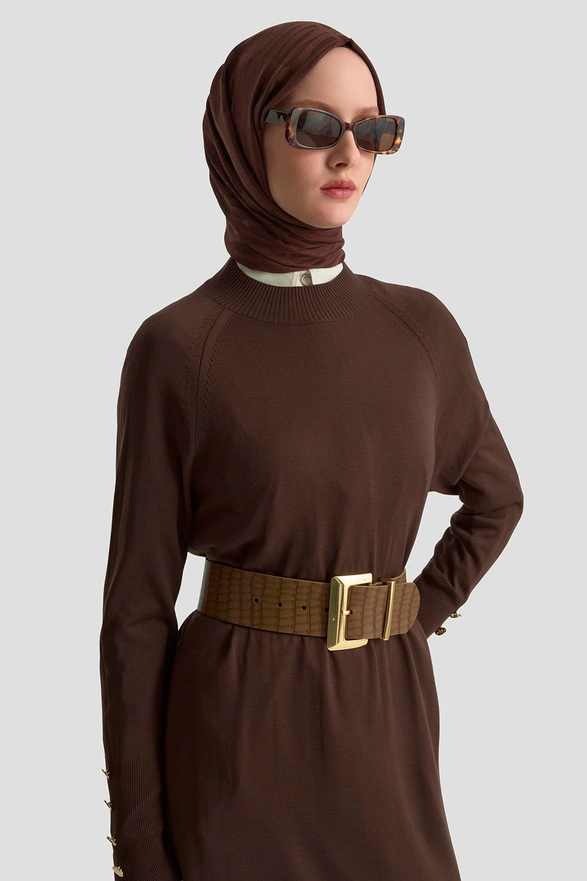 Armine Elbise 25kd7002 Acı Kahve Acı Kahverengi