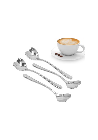 Kangvka 4 Adet Paslanmaz Çelik Kalp Şekilli Kahve Kaşığı - Dayanıklı, El Ağlı Tasarım, Çay Ve Tatlı Karıştırıcı Diğer