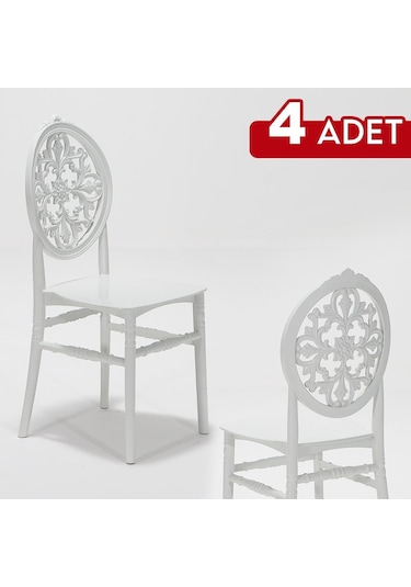 4 Adet Venüs Mutfak Balkon Sandalye-Beyaz