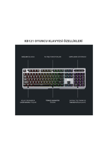 Lecoo KB121 Kablolu Rainbow Membran Oyuncu Klavyesi