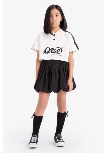 DeFacto Kız Çocuk Poplin Etek E2273A825SMBK81 Siyah