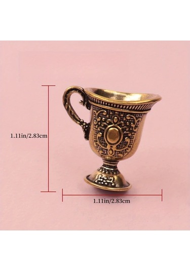 Gateesat Pirinç Retro Guochao Su Kadehi Dekoratif Ev Figürü Noel Cadılar Bayramı Koleksiyon