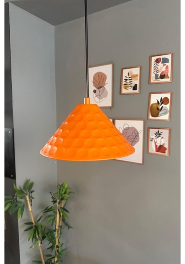 Rumy Turuncu Tekli Avize Sarkıt Ofis Showroom Salon Mutfak Avizeleri Turuncu