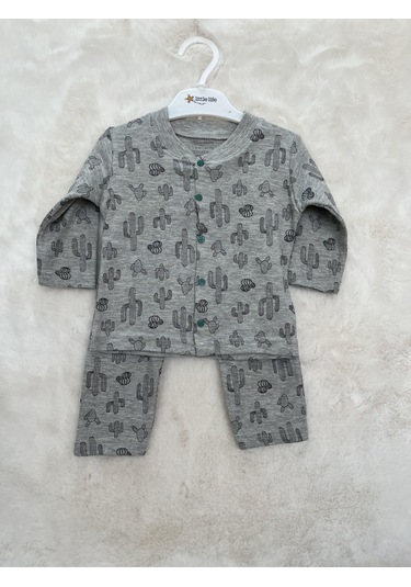 Önden Açık 2'li Takım Gri