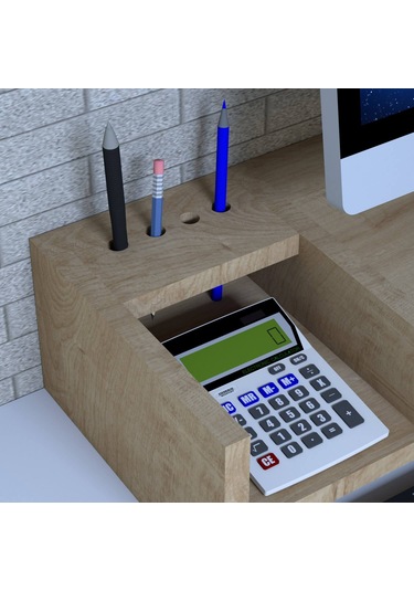 Emkawood Mira Monitör Yükseltici Laptop Sehpası Safir Meşe