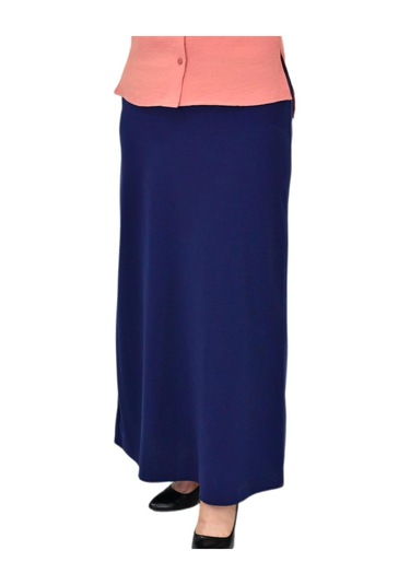 Kadın Uzun Lastikli Kalem Etek Bgl-st04727 Lacivert