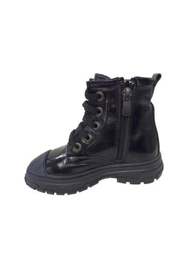 Ortopedikal 1001 Ridente Siyah Yıldızlı Patik Kız Çocuk Bot % 100 Deri Bağcık Ve Fermuarlı Siyah