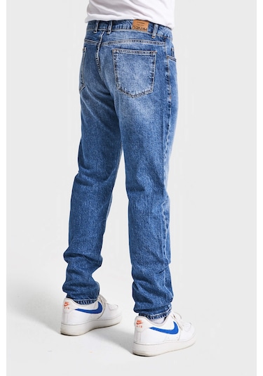 Itsbasic Erkek Kot Rengi Slim Fit Likralı Kumaş Denim Mavi