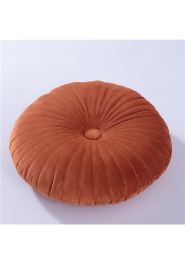 Yuvarlak Puf Atmak Yastık Tatami Yastık Ev Dekoratif Kanepe No.09 Ekru
