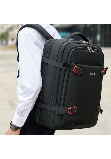 Wiersoon W50306 Genişletilebilir 42l Seyahat Laptop Sırt Çantası Siyah