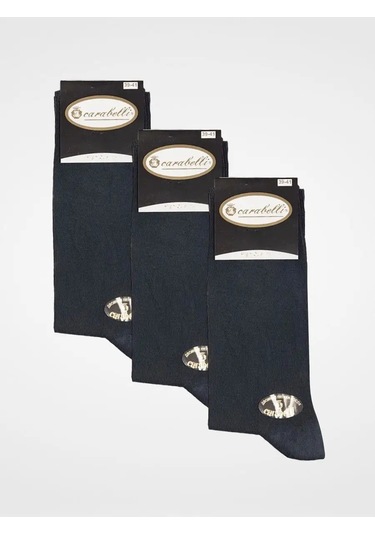 Carabellı Gri İnceden Pamuk Çorap 3 Çiftlik Set 135845688 Koyu Gri