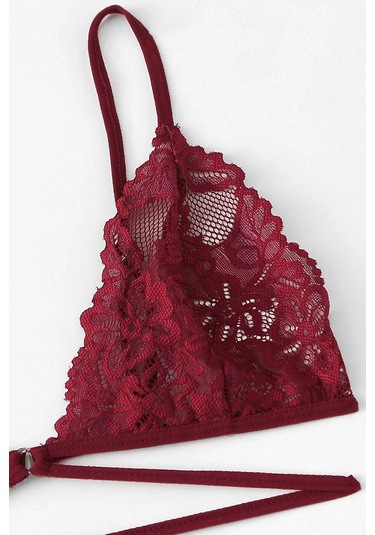 Kadın Bordo Özel Şık Sütyen Külot Takımı Bordo