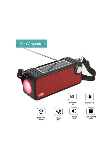 T&G TG637 Bluetooth 5.3 Güneş Enerjili Şarj Edilebilir Hoparlör
