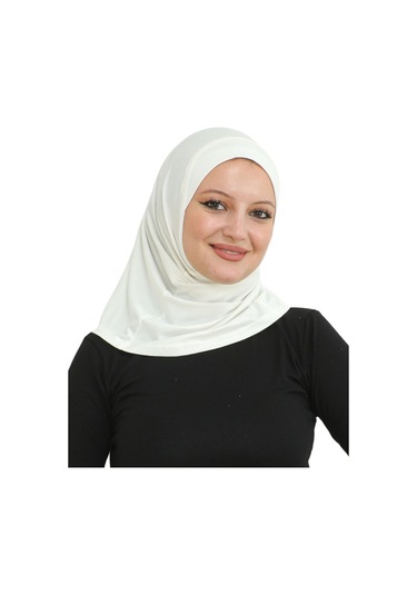 Spor Başörtüsü Kadın Hazır Giyim Türban Viskon Eşarp Şal - Krem Krem
