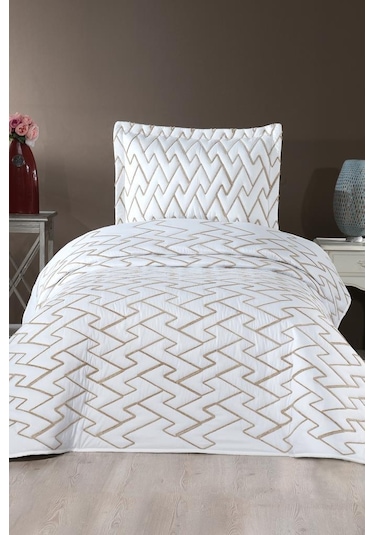 Maria Kapitoneli Tek Kişilik Yatak Örtüsü 180x240 Krem - Bej Bej - Krem