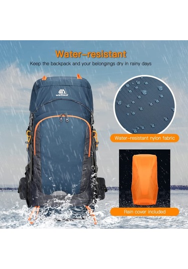 Weikani Çok Amaçlı Suya Dayanıklı 65l Outdoor Sırt Çantası Lacivert
