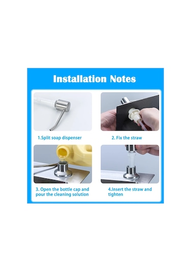 500ml Gümüş Set-500/350ml Mutfak Lavabo Sabunluk El Basın Sıvı Sabunluk Şişe Paslanmaz Çelik Bulaşık Sabunu Dispenseri Pompa Kafası