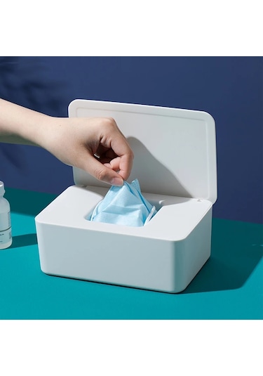 Siyah Toz Geçirmez Islak Mendil Saklama Kutusu Kapaklı Ev Masaüstü Doku Saklama Kutusu Taşınabilir Islak Mendil Dağıtıcı