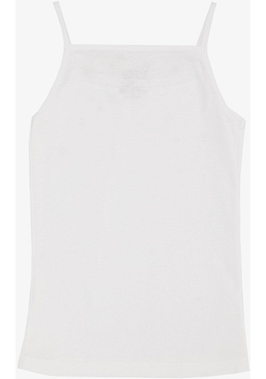 Breeze Kız Çocuk İnce Askılı Atlet Dantelli 3-13 Yaş, Beyaz-beyaz Beyaz